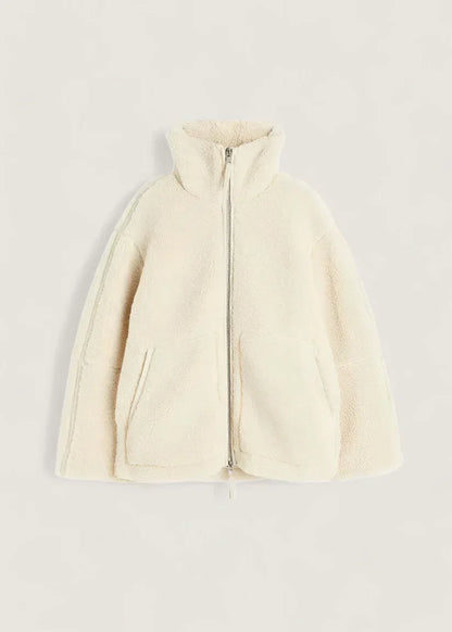 Weiche Fleecejacke Creme Beige
