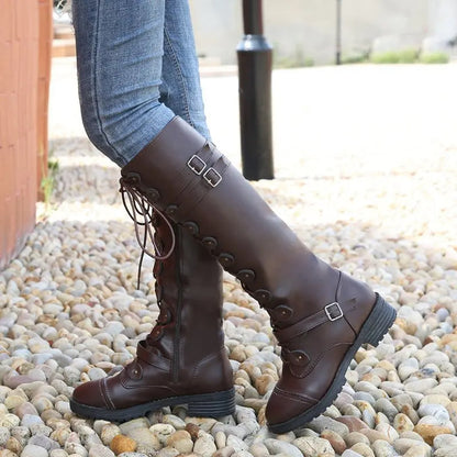 Stilvolle Bikerstiefel Ritter Look Niedriger Absatz