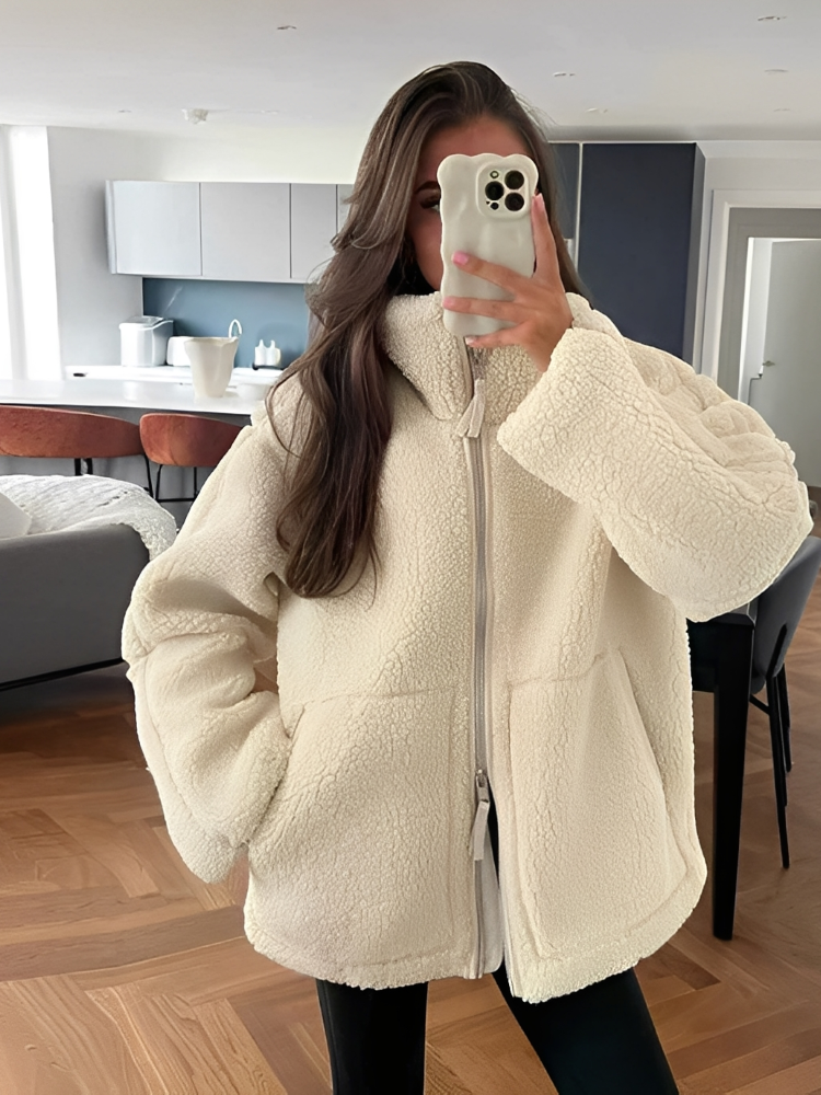 Teddy Mantel Oversize Weich