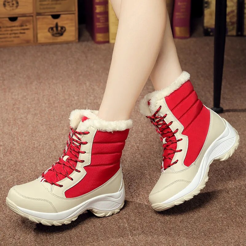 Wasserdichte Winterstiefel Damen Kunstfell