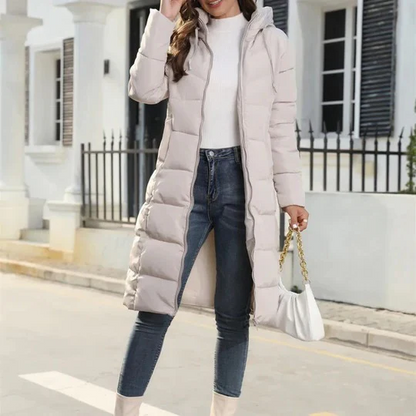Lange Daunenjacke Warm Mit Kapuze - IdealeKleiden