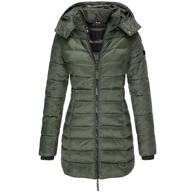 Warmes Winterkleid Daunenjacke Kapuze