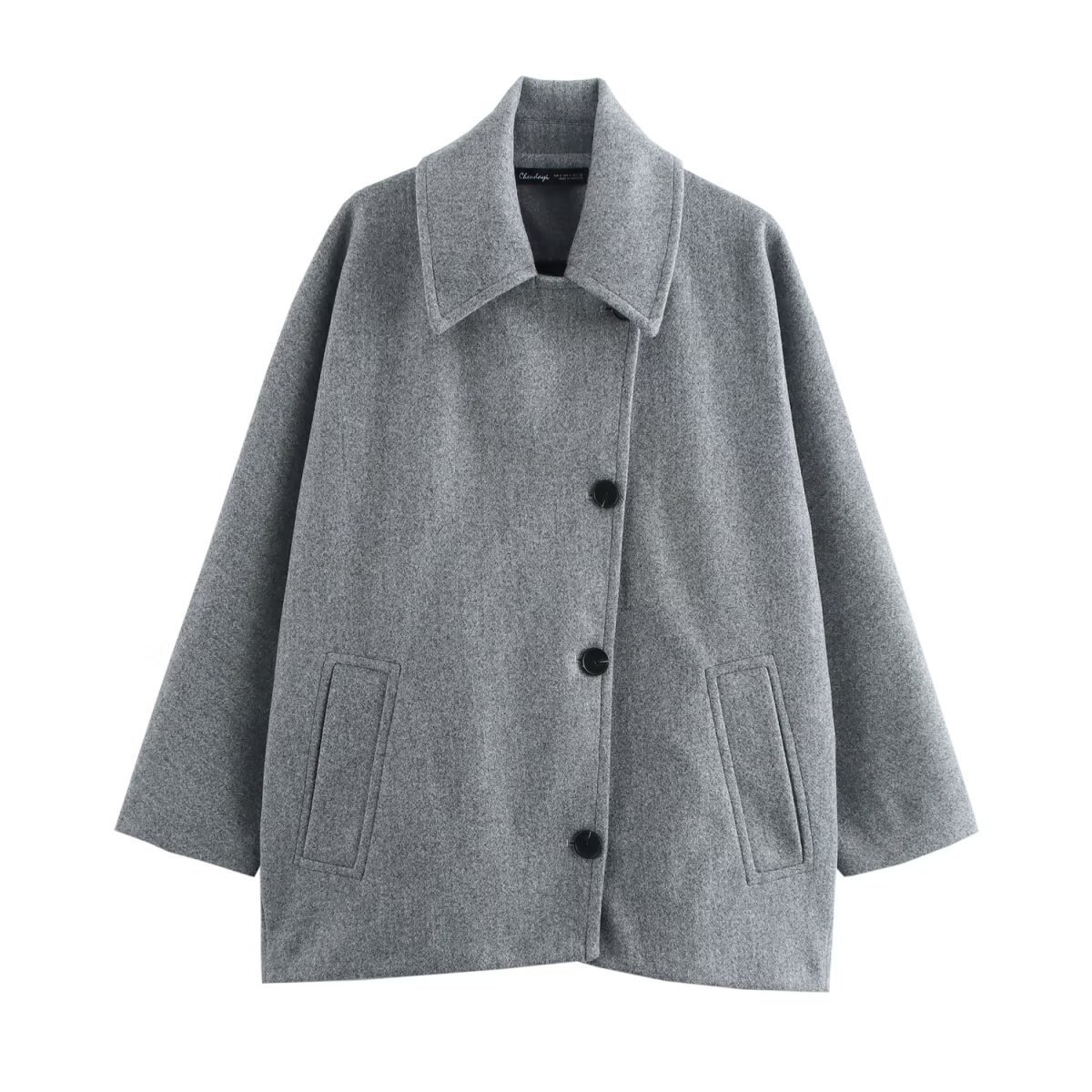 Großer Wollmantel Oversized Fledermausärmel