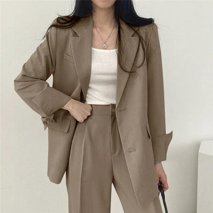 Damen Business Anzug-Set Langblazer Elegant Modern