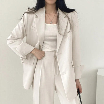 Damen Business Anzug-Set Langblazer Elegant Modern