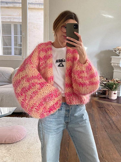 Bunte Strickpullover Damen Mode