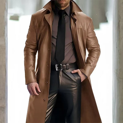 Herren Wintermantel Lang Knopfleiste Elegance