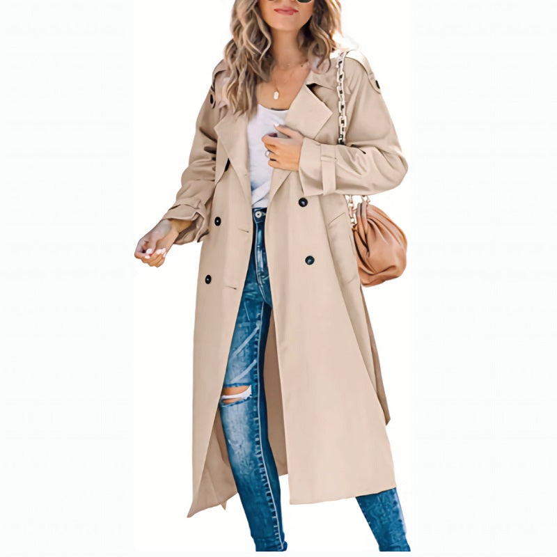 Damen Trenchcoat Klassisch mit Gürtel