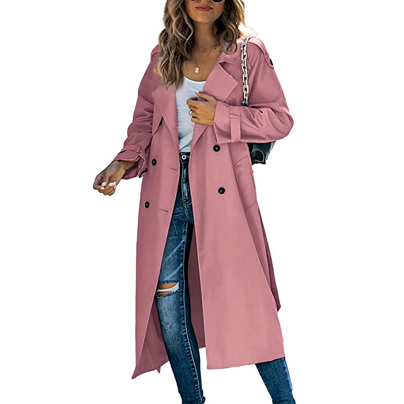 Damen Trenchcoat Klassisch mit Gürtel