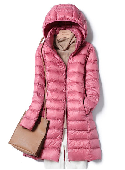 Winterjacke Damen - Gequiltet Warm Kapuzenjacke Mittellang