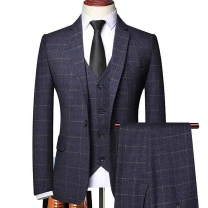 Herren Anzug 3-teilig Elegant Schwarz - IdealeKleiden