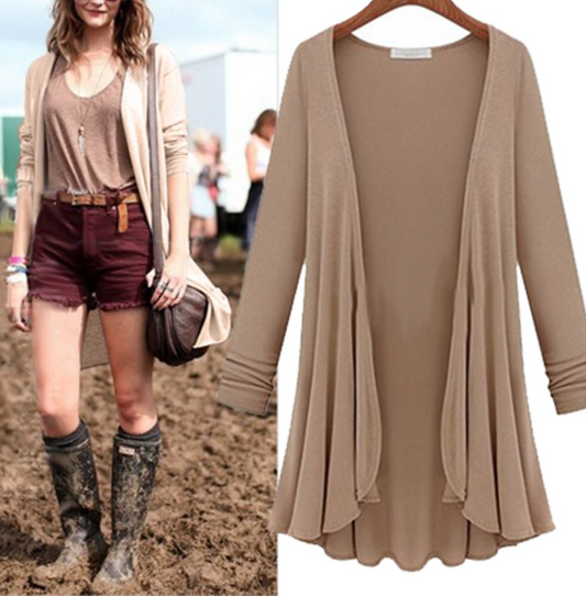 Herbstkleid Damen Elegant Rüschen - IdealeKleiden