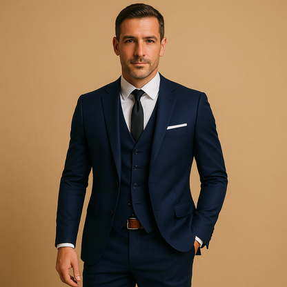 Herren Anzug Set 3-teilig Modern Schnitt