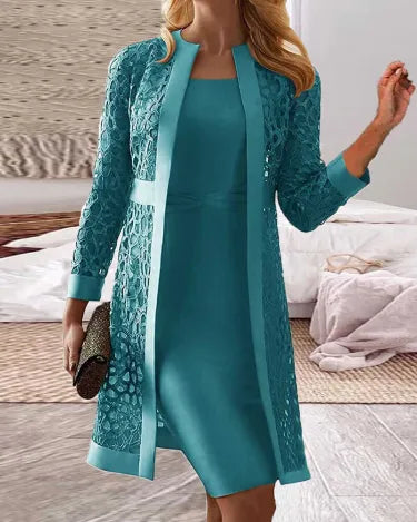 Elegant Damenweste 2-teilig Spitzen Look