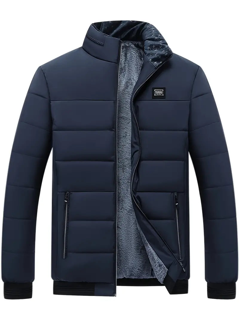 Modische Herren-Winterjacke Stehkragen Samt-Innenfutter