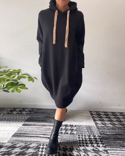 Stylisches Einfaches Kapuzenkleid - IdealeKleiden