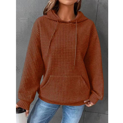 Kapuzenpullover Steppjacke Locker Fleece Kordelzug