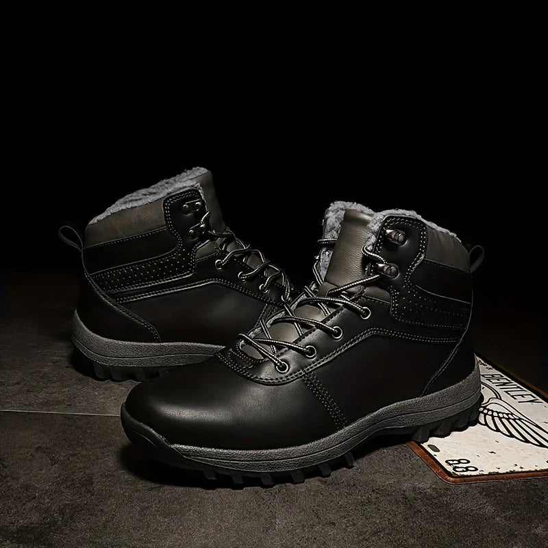 Herren Winterstiefel Leder Vintage Style