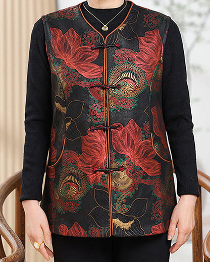 Retro-Kleid Blumenstickerei Exotisch Elegant