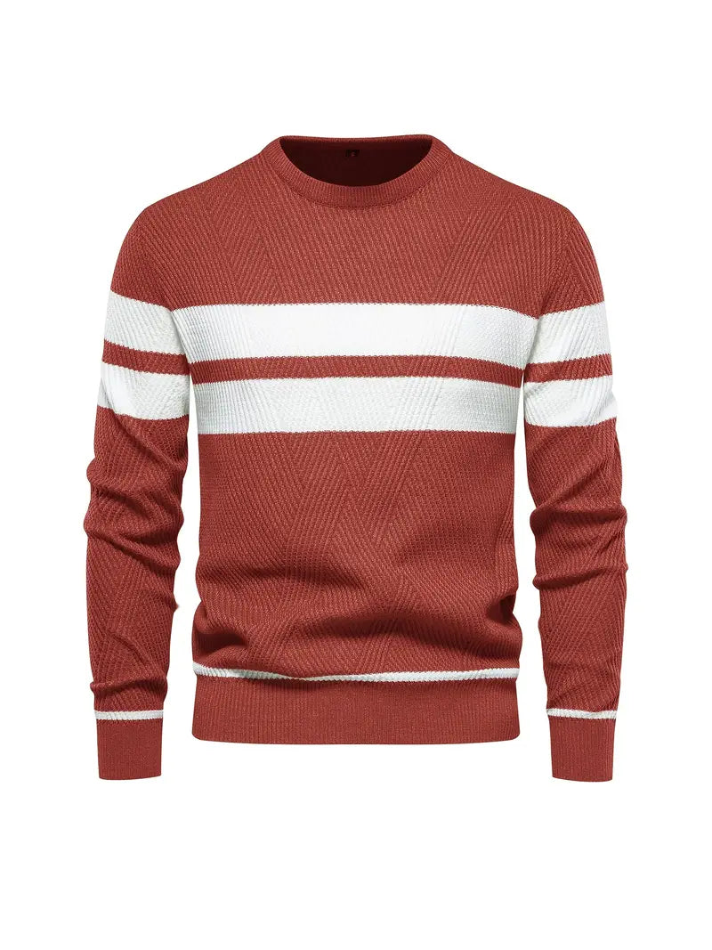 Herren Pullover Streifenmuster Modern