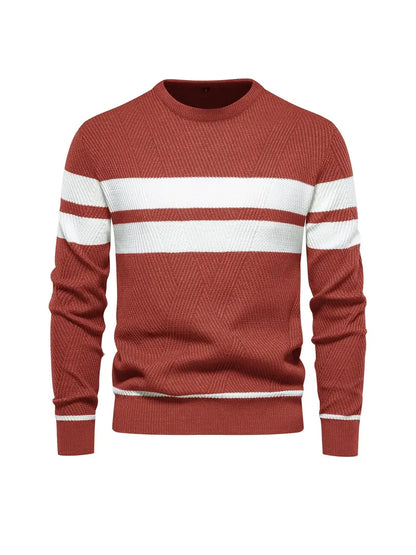 Herren Pullover Streifenmuster Modern