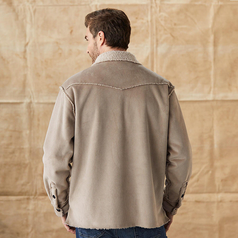 Herren Cordjacke Modern Button Down Stil - IdealeKleiden