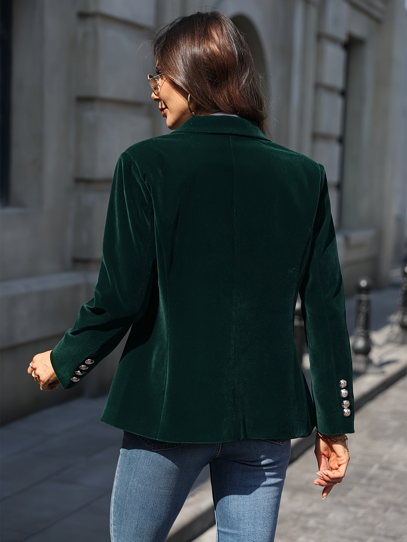 Eleganter Damen Blazer Samt Optik