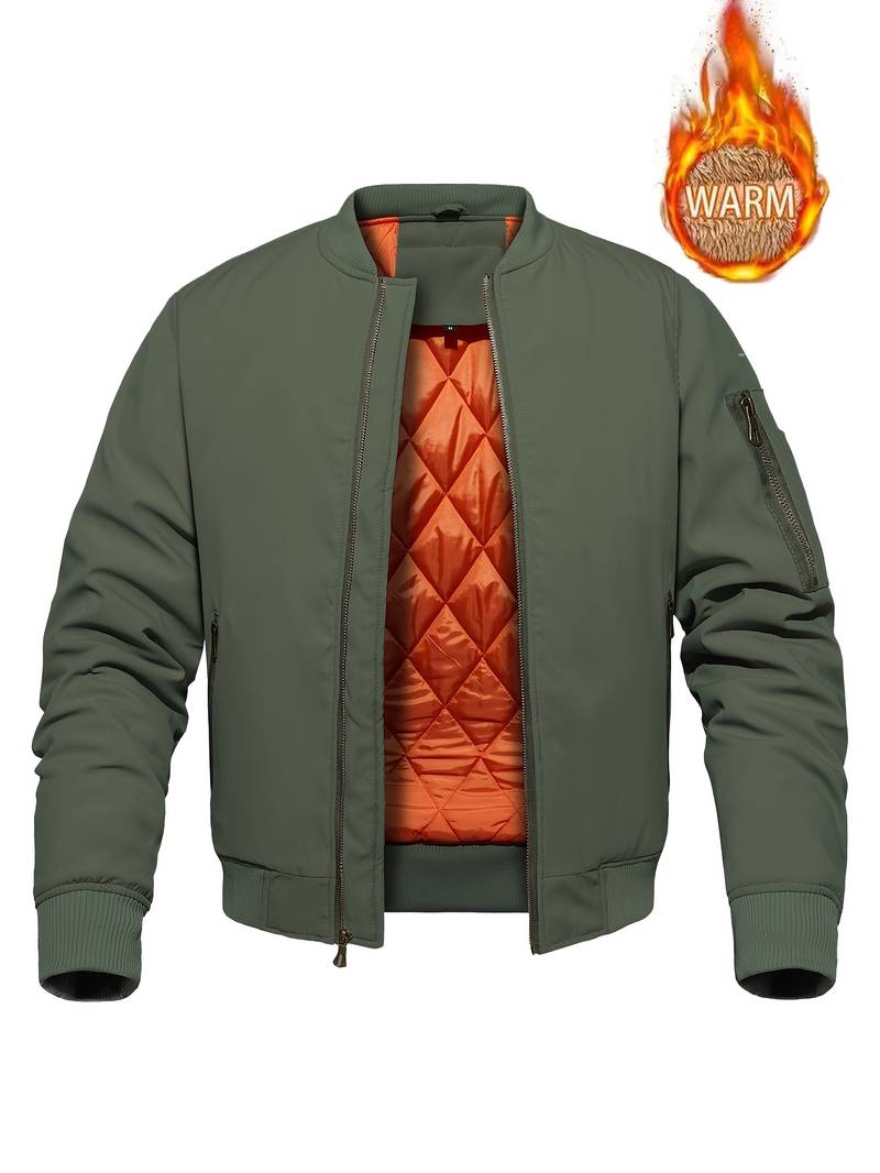 Herren Bomberjacke Elegant Schwarz