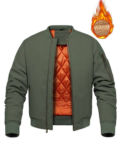 Herren Bomberjacke Elegant Schwarz