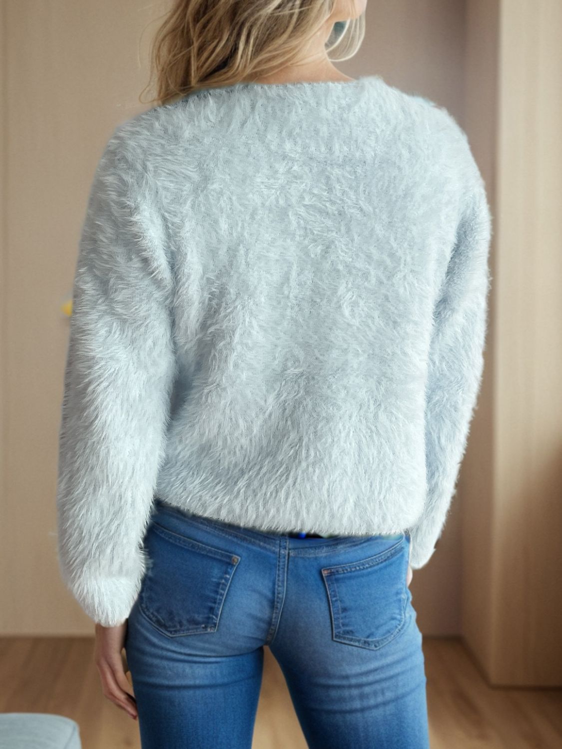 Luxus Cardigan Faux Pelz Weich Elegent - IdealeKleiden