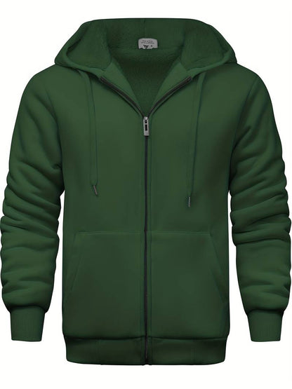 Einfarbig Kapuzenpullover modern Reißverschluss - IdealeKleiden