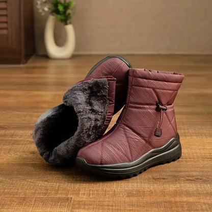 Warm gefütterte Damen Schneestiefel Fleece
