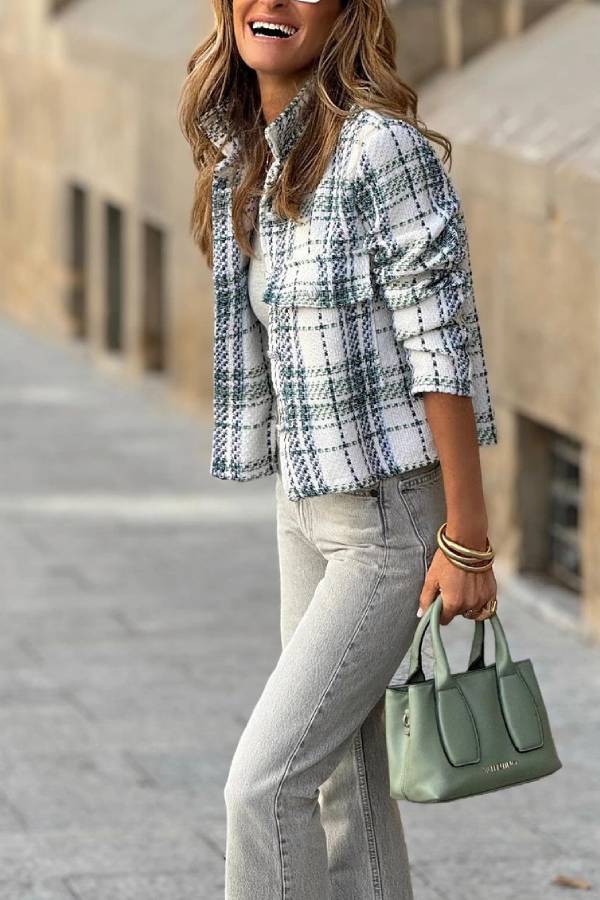 Tweed Jacke Damen Elegant