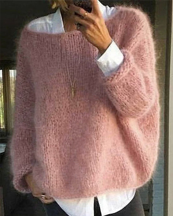Bunter Pullover Rundhals Modisch