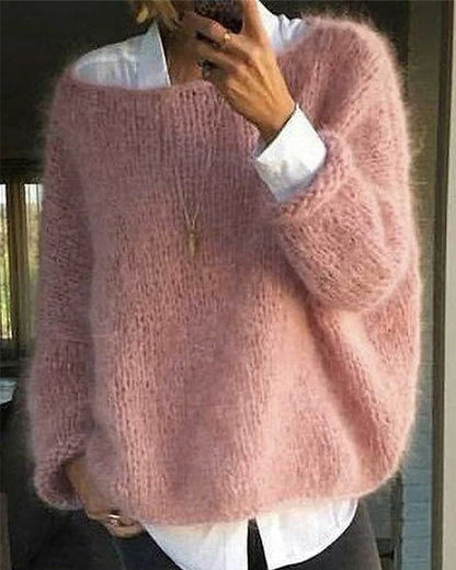 Stylischer Pullover Farbiger Kragen