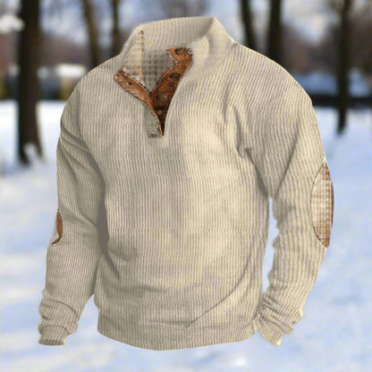 Stylischer Stehkragenpullover Wildleder Effekt
