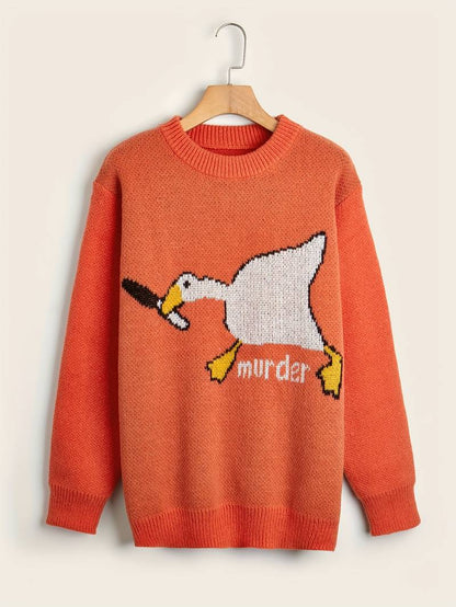 Lustiger Enten Pullover Herren Cartoon Design - IdealeKleiden