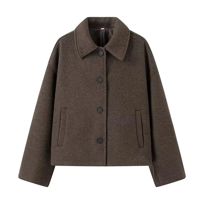 Übergrößene Herrenjacke Braun Elegant Revers