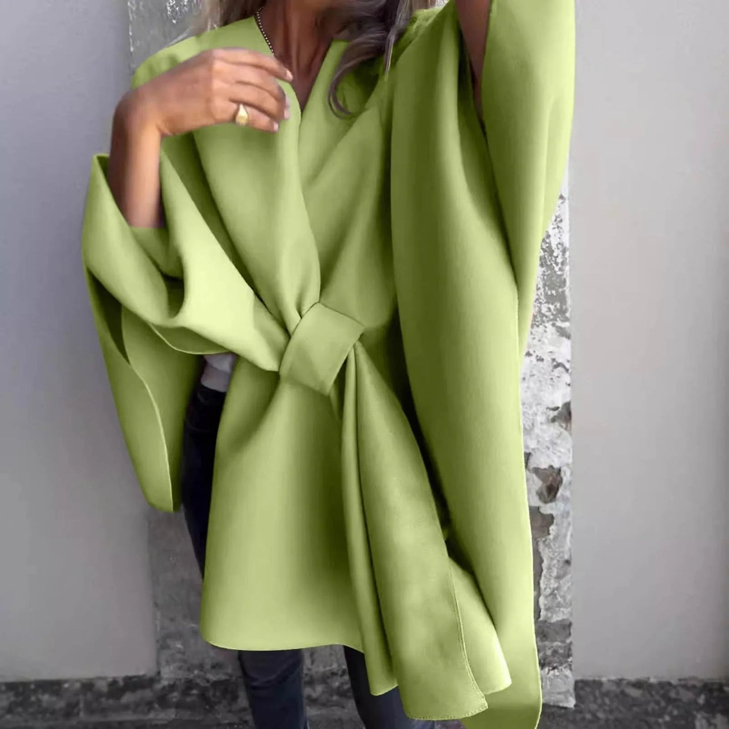 Gemütlicher Strickcardigan Fledermausärmel Warm