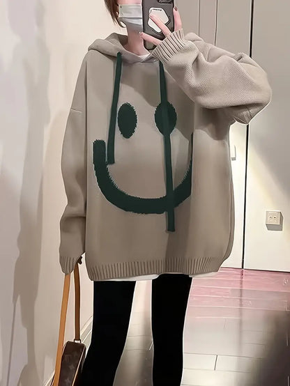 Kapuzenpullover Frauen Freches Lächeln Design