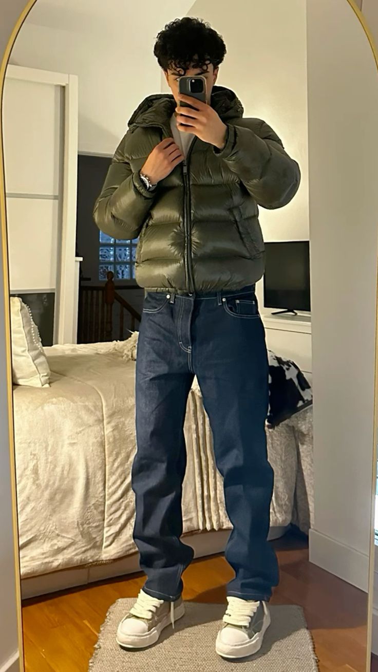 Herren Winterjacke Gefüttert Warm