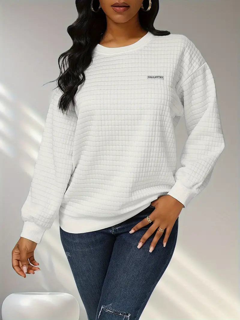 Olivia - Bequemer Waffelpullover Relaxed Fit