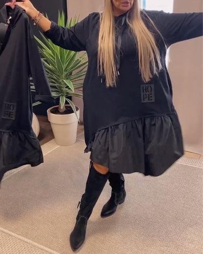 Kapuzenkleid Langärmlig Damen