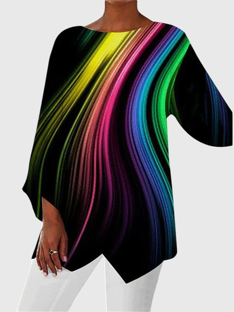 Damen Langarmtop Schmetterling Motiv