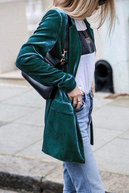 Modischer Samt-Blazer Streetwear Stil