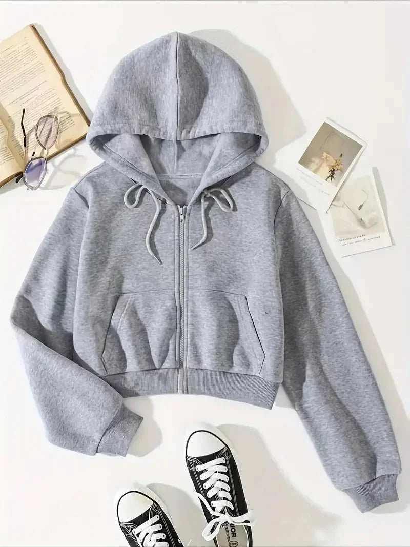Melissa - Kapuzenpullover Damen Modern Reißverschluss