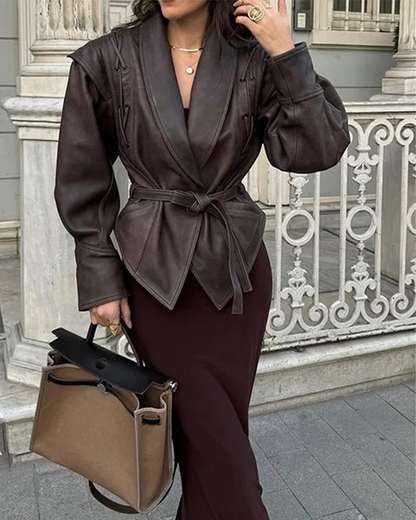 Lederjacke Damen Langärmlig Stilvoll
