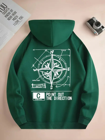 Herren Pullover Kapuze Sportlich Druck