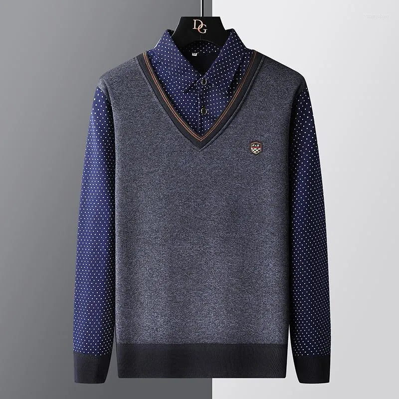Herren Pullover Polo Style