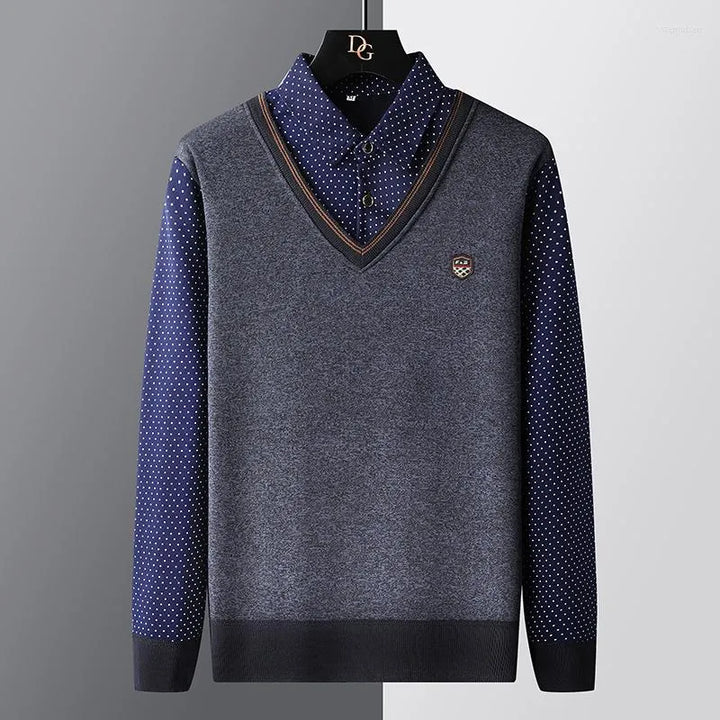 Herren Pullover Polo Style
